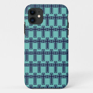 Capa Para iPhone 11 Cruz cristã azul diferentes variantes