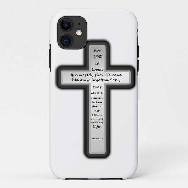 Capa Para iPhone 11 Cruz do 3:16 de John somente (Verso)