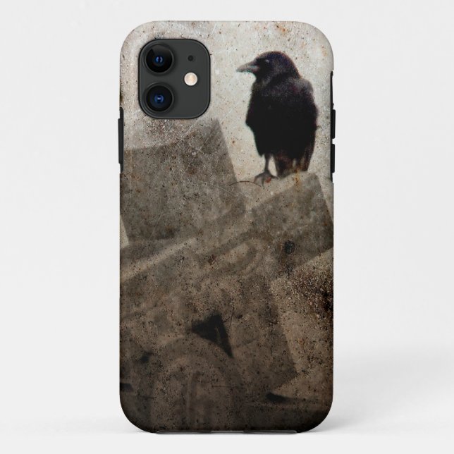 Capa Para iPhone 11 Cruz E Um Corvo (Verso)