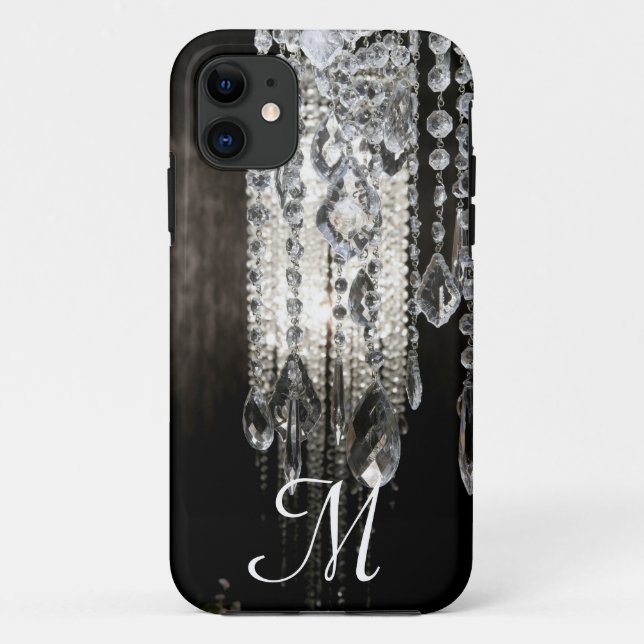 Capa Para iPhone 11 Crystal Chandelier Chic Monograma IPHONE 5 Caso (Verso)