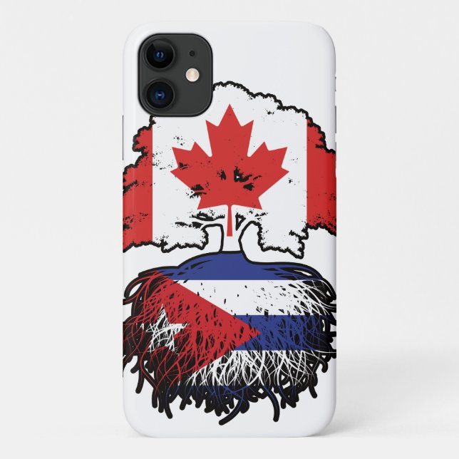 Capa Para iPhone 11 Cuba Cuba Cuba Canadá: Bandeira de Raízes de Árvor (Verso)