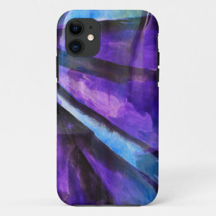 Capa Para iPhone 11 cubism sem emenda roxo, arte abstracta azul