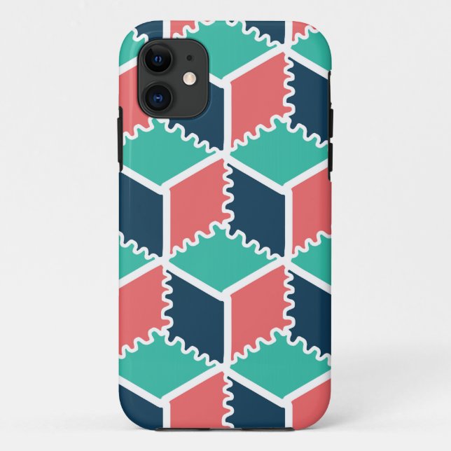 Capa Para iPhone 11 Cubo Geométrico na moda Moderno (Verso)