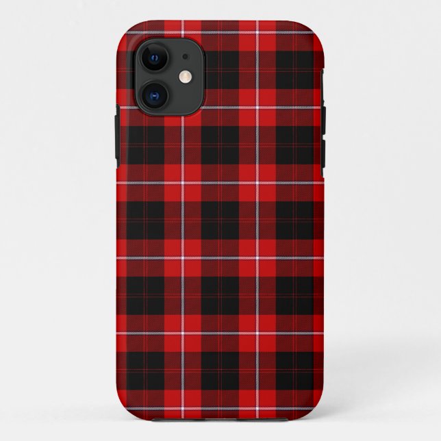 Capa Para iPhone 11 Cunningham Tartan Red Xadrez Negra (Verso)