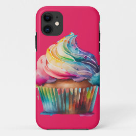 Capa Para iPhone 11 Cupcake arco-íris