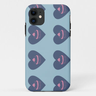 Capa Para iPhone 11 cupcake coração azul turquesa