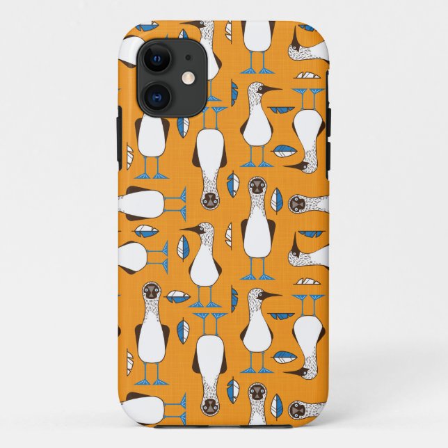 Capa Para iPhone 11 Curiosa ave de pés azuis - iPhone / iPad case (Verso)
