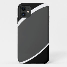 Capa Para iPhone 11 Curvas Brancas de Cinzas Profundas Modernas - Fund