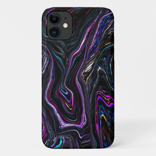 Capa Para iPhone 11 Curvas irregulares com cor sufocada pelo escuro (Verso)