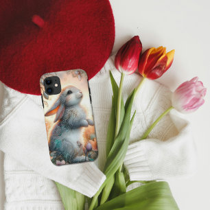 Capa Para iPhone 11 Cute Caprichoso Coelho Aquarela Floral