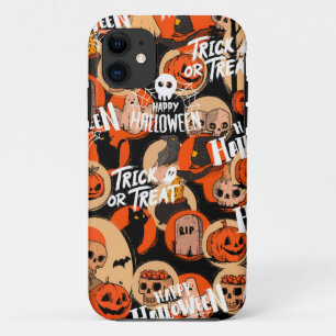 Capa Para iPhone 11 Cute e Assustador Halloween Vibes Assustadoras