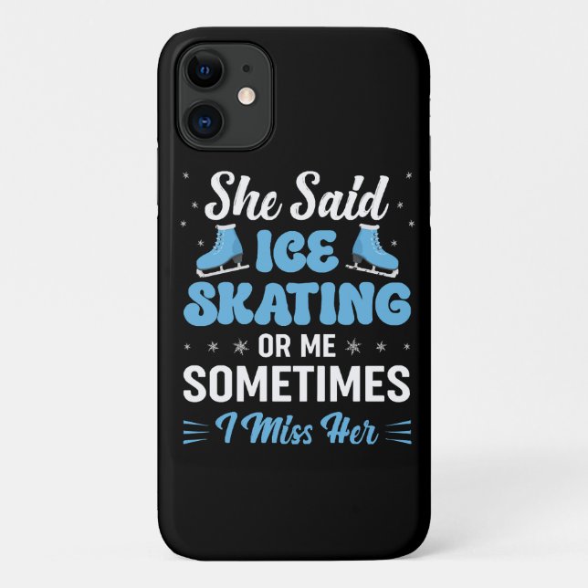 Capa Para iPhone 11 Cute Ice Rink Synchronized está Chamando (Verso)