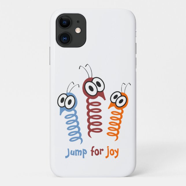 Capa Para iPhone 11 Cute Jump para alegria citação engraçada (Verso)