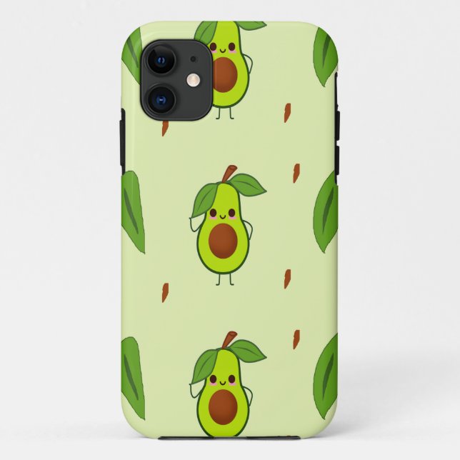 Capa Para iPhone 11 Cute kawaii avocado (Verso)