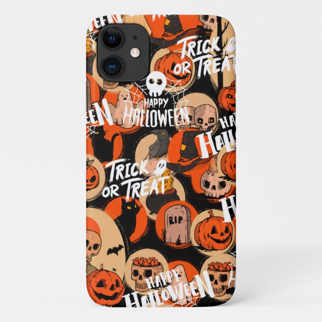 Capa Para iPhone 11  Cute & Scary Halloween Spooky vibes  (Verso)