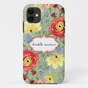 Capa Para iPhone 11 Da folha floral moderna do ranúnculo da