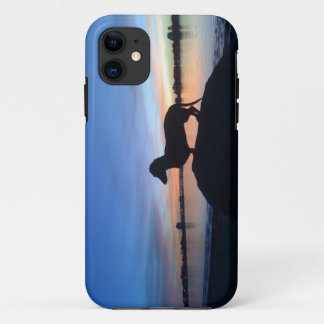 Capa Para iPhone 11 Dachshund do por do sol