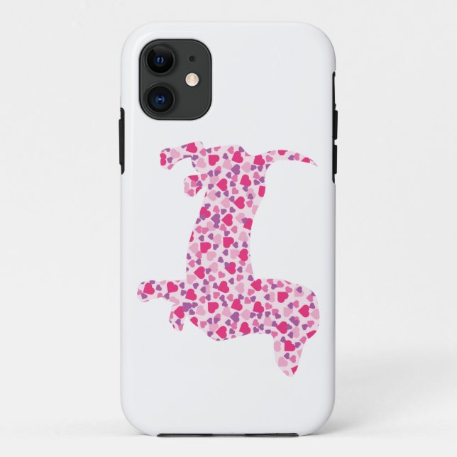 Capa Para iPhone 11 Dachshund Hearts (Verso)