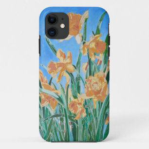 Capa Para iPhone 11 Daffodils Ouro Bloqueado Arte de Linha Negrito