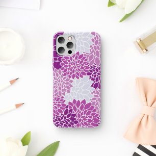 Capa Para iPhone 11 Dahlia Flowers, Pattern Of Flowers, Purple Dahlia