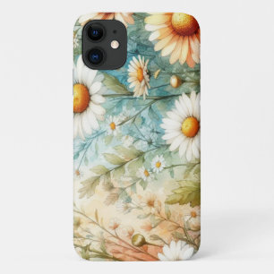 Capa Para iPhone 11 daisie estilo aquarela branco para seu telefone