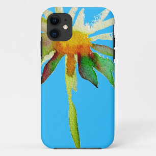 Capa Para iPhone 11 Daisy Blue Modern Art flower
