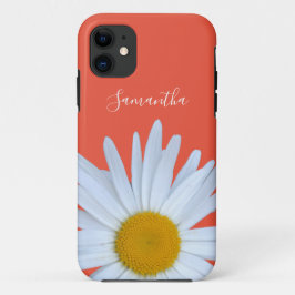 Capa Para iPhone 11 Daisy Orange Elegant White Script