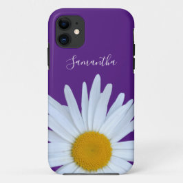 Capa Para iPhone 11 Daisy Purple White Script
