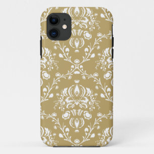 Capa Para iPhone 11 Damasco do cacau e do creme