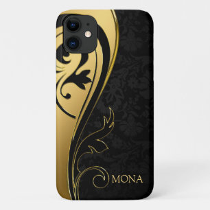 Capa Para iPhone 11 Damasco Preto E Rolha Preta