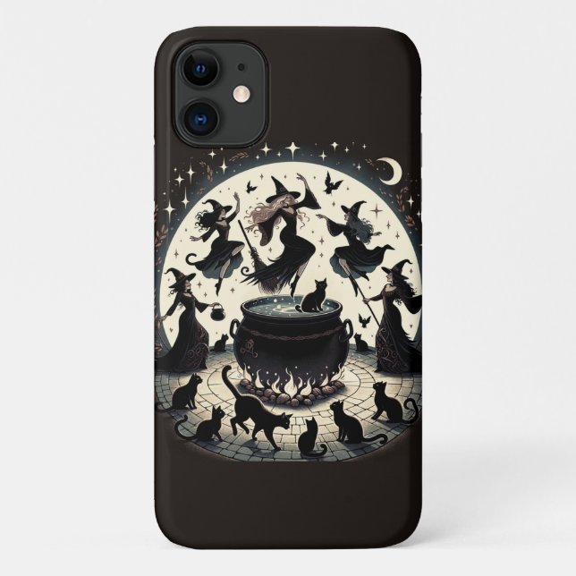 Capa Para iPhone 11 Dança das Bruxas: Encontro da Floresta Encantada (Verso)