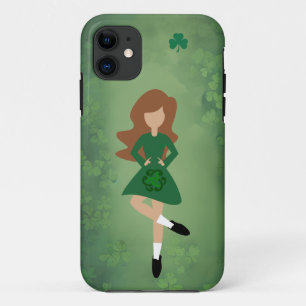 Capa Para iPhone 11 Dançarina Irlandesa com Cabelo Marrom   Dança de V