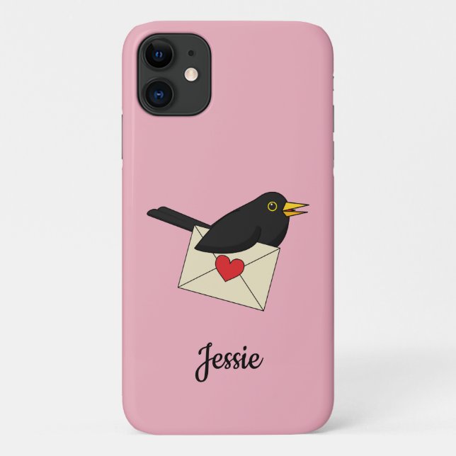 Capa Para iPhone 11 De Blackbird com Amor | Adicionar seu texto (Verso)