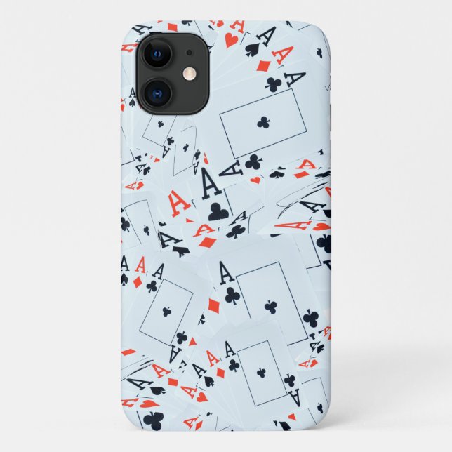 Capa Para iPhone 11 "Deck of Destination: Layered Aces in a Poker Shuf (Verso)