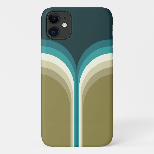 Capa Para iPhone 11 Decoração de arco duplo estilo retrô (Verso)