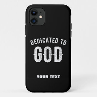 CAPA PARA iPhone 11 DEDICADO A DEUS TEXTO BRANCO LEGAL PERSONALIZÁVEL