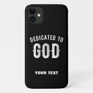 CAPA PARA iPhone 11 DEDICADO A DEUS TEXTO BRANCO LEGAL PERSONALIZÁVEL