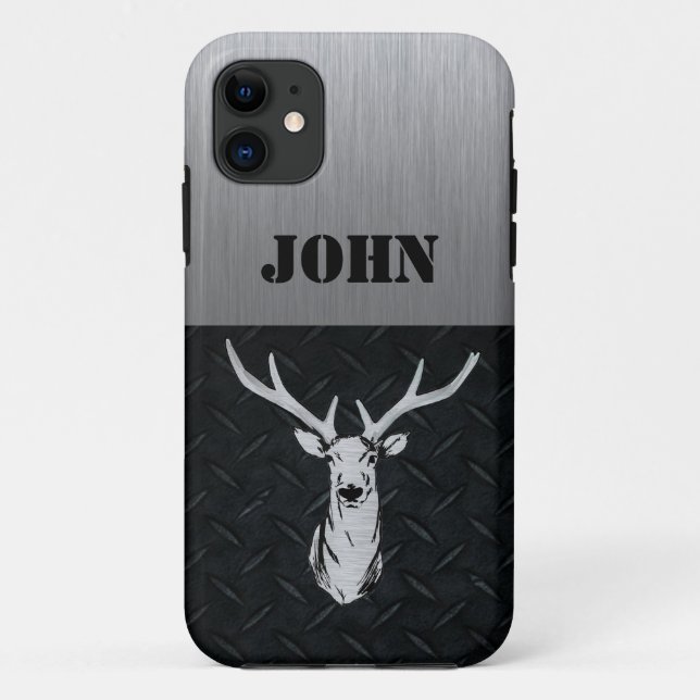 Capa Para iPhone 11 Deer Hunting Sports Men Rugged Buck Name (Verso)
