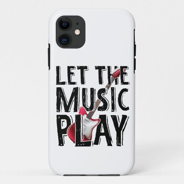 Capa Para iPhone 11 Deixe A Música Tocar Violão Elétrico (Verso)