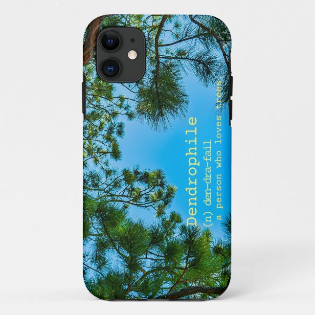 Capa Para iPhone 11 "Dendrófilo" significado cor do texto personalizad (Verso)