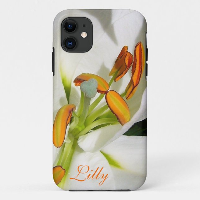 Capa Para iPhone 11 Dentro da caixa White Lily iPhone 5 *personalize* (Verso)
