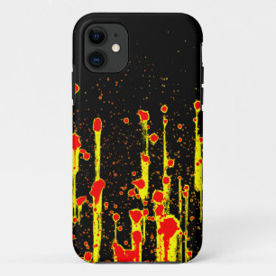 Capa Para iPhone 11 Derramar o Fury Neon Yellow Abstrato Art Sente-o
