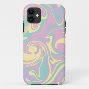Capa Para iPhone 11 Derramar - Rosa Pastel, Amarelo, Roxo e Verde