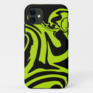 Capa Para iPhone 11 Derramar - Verde limão e preto