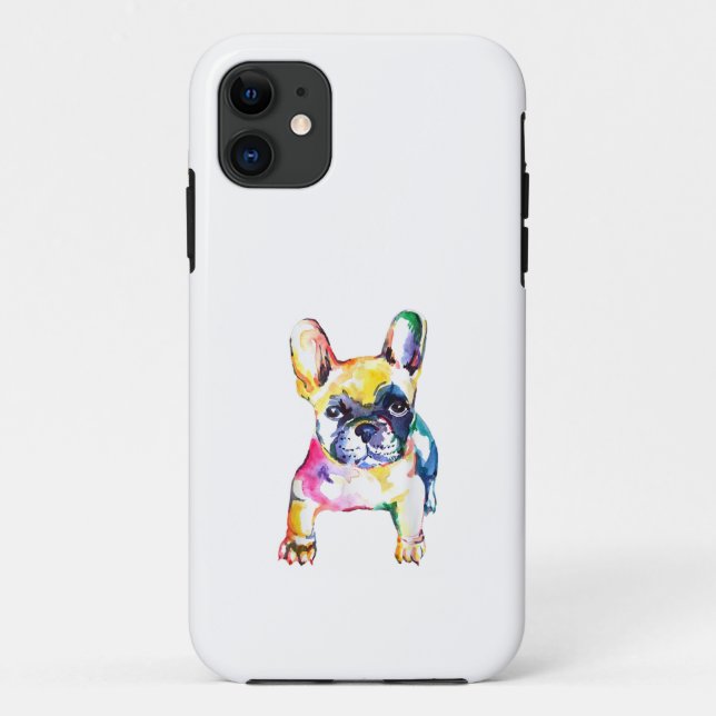 Capa Para iPhone 11 Desenhar De Mão Para Cachorros Franceses (Verso)