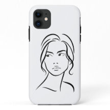 Desenho da face de uma mulher de linha 4