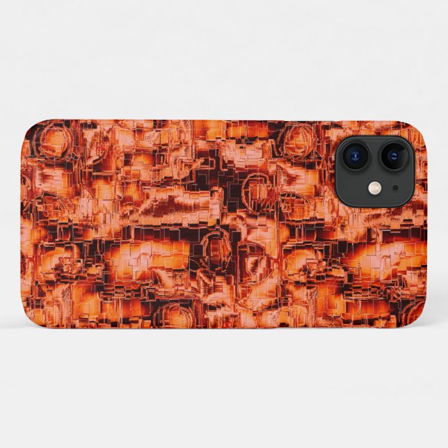Capa Para iPhone 11 Desenho de abstrato em mosaico esculpido em tons d (Verso (horizontal))
