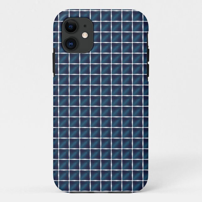 Capa Para iPhone 11 Desenho de compartimento azul arredondado (Verso)