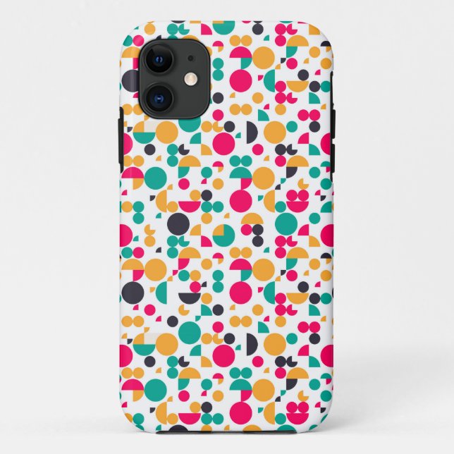 Capa Para iPhone 11 desenho de padrão geométrico colorido (Verso)
