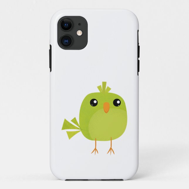 Capa Para iPhone 11 Desenho de Pássaro Verde (Verso)